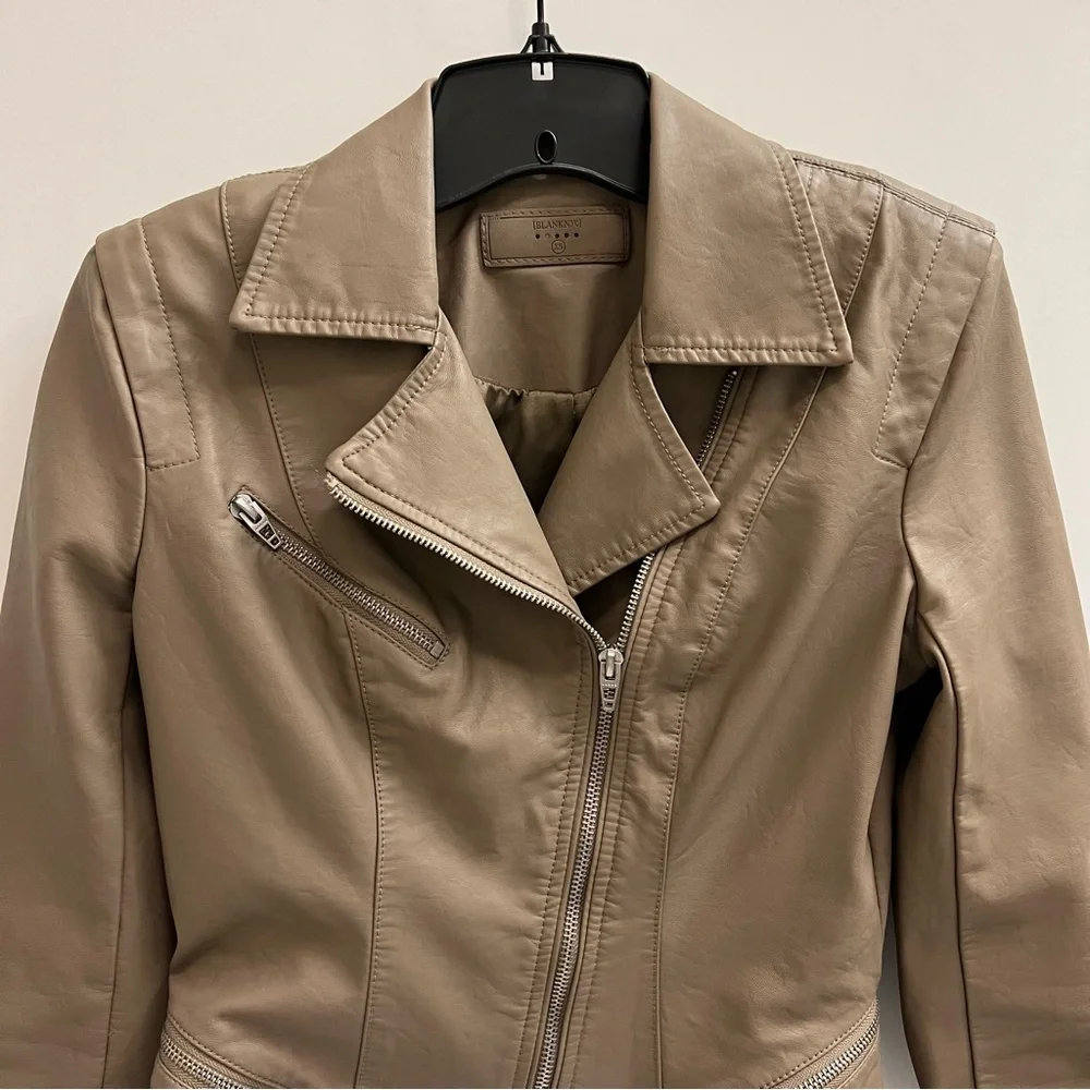 BLANK NYC Faux Leather Moto Jacket-Tan Brown - Picture 4 of 15